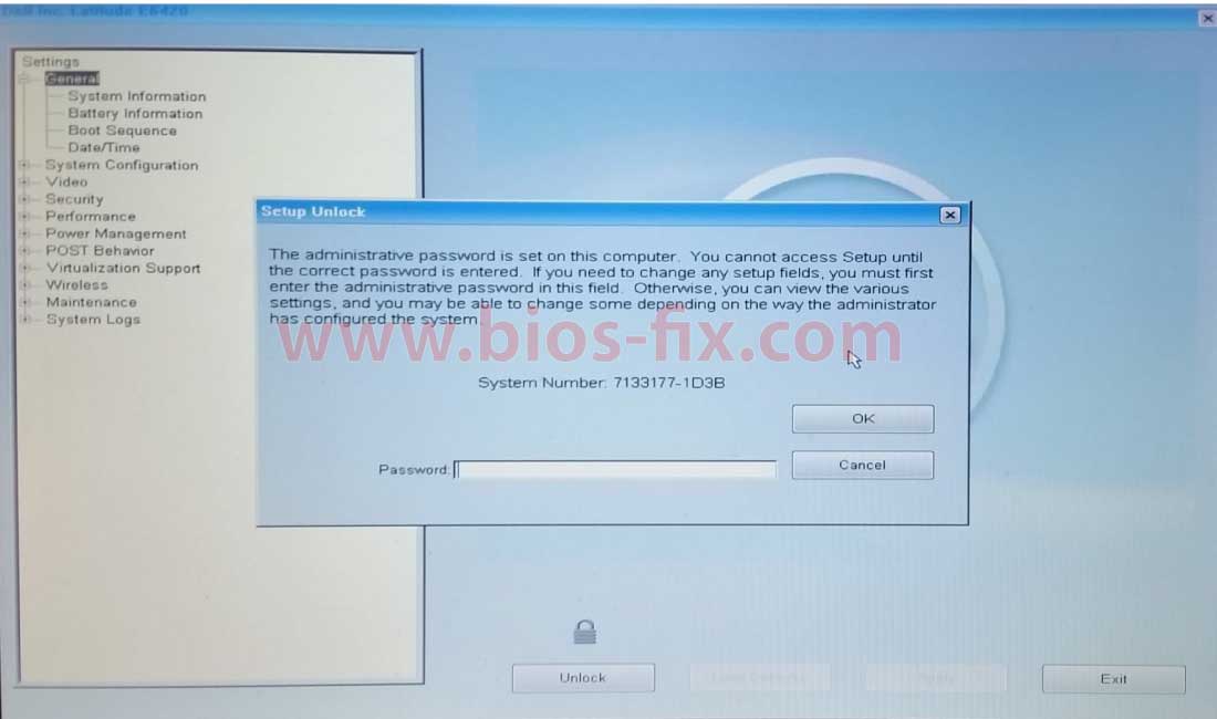 Unlock bios password Dell Precision M4400,Latitude 3300,Latitude 5404,5250,1F5A 